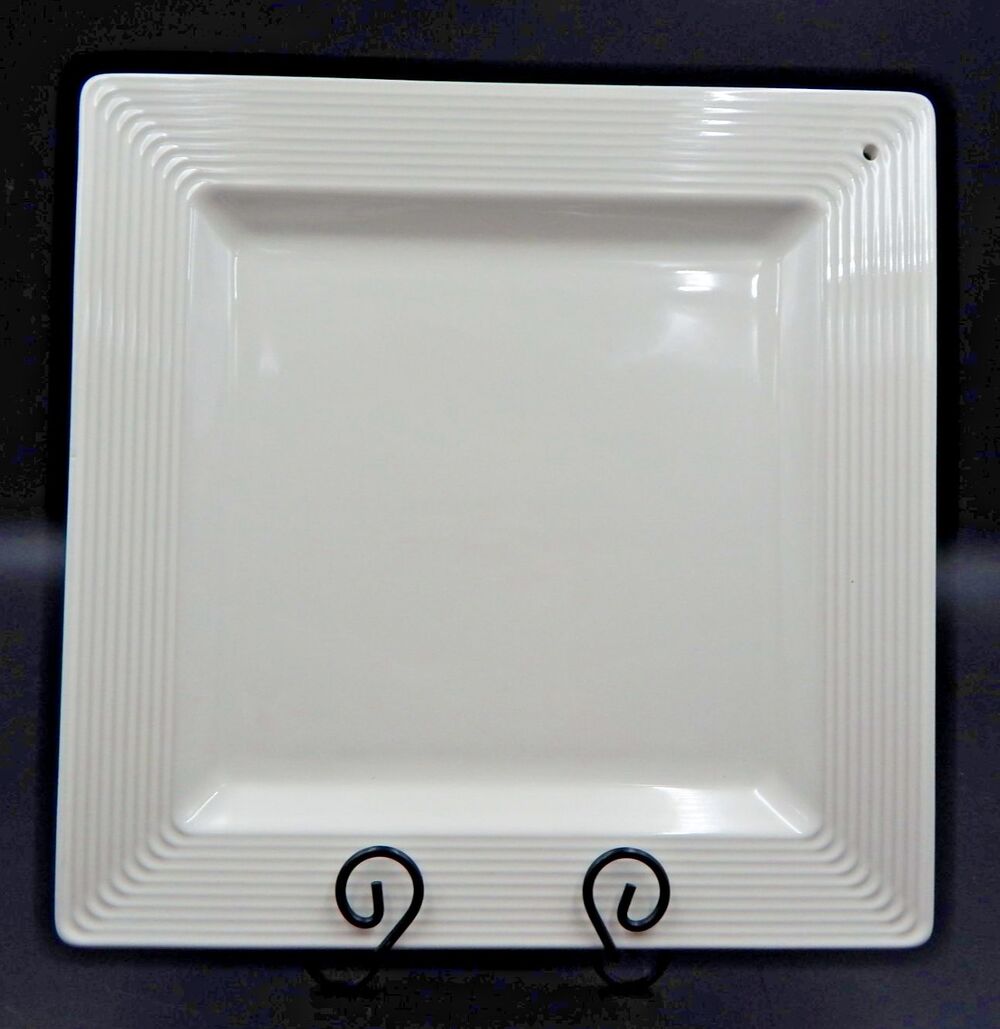 NORA FLEMING Pinstripe Large Square Tray Serving Platter 13"x13"